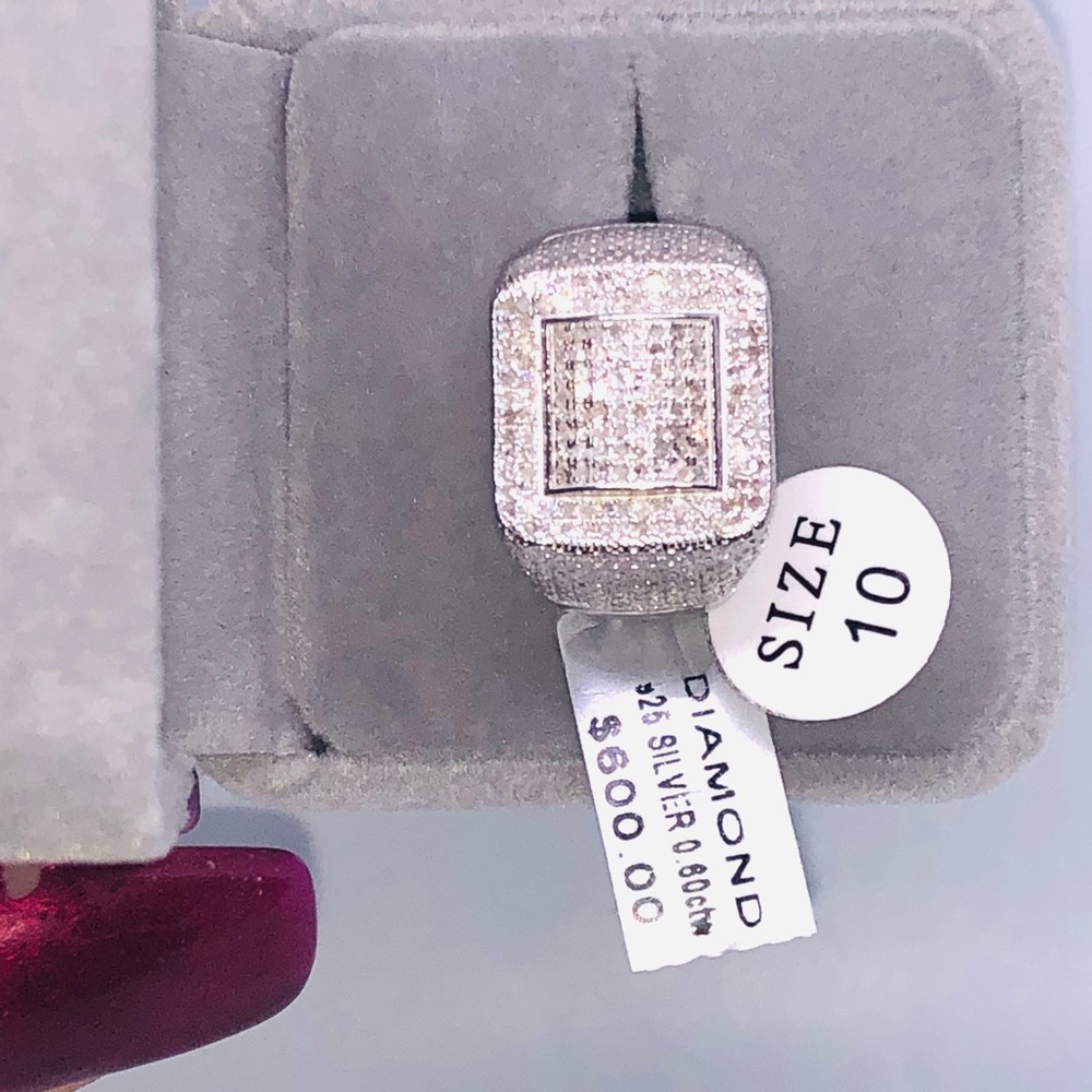 Mens custom made genuine real diamond ring. Not CZ not fake best gift huge sale - Picture 3 of 4
